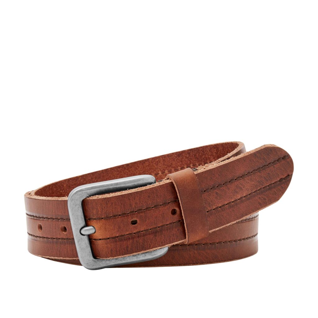Cinto Caballero Fossil Samson De Piel Color Marrón Talla 38