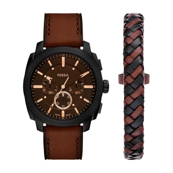 Reloj Set Machine de cuero con cron?grafo